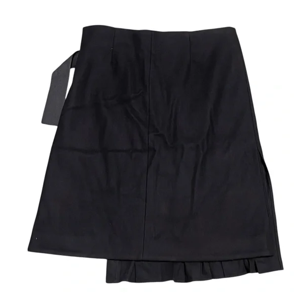 COS Belted Black Wool Pleated Wrap Skirt Size 6/8 Dark Academia Fall Winter Goth - Picture 5 of 9